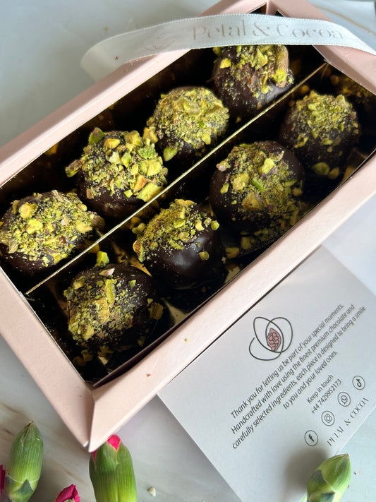 Pistachio Chocolate Truffles — Box of 8
