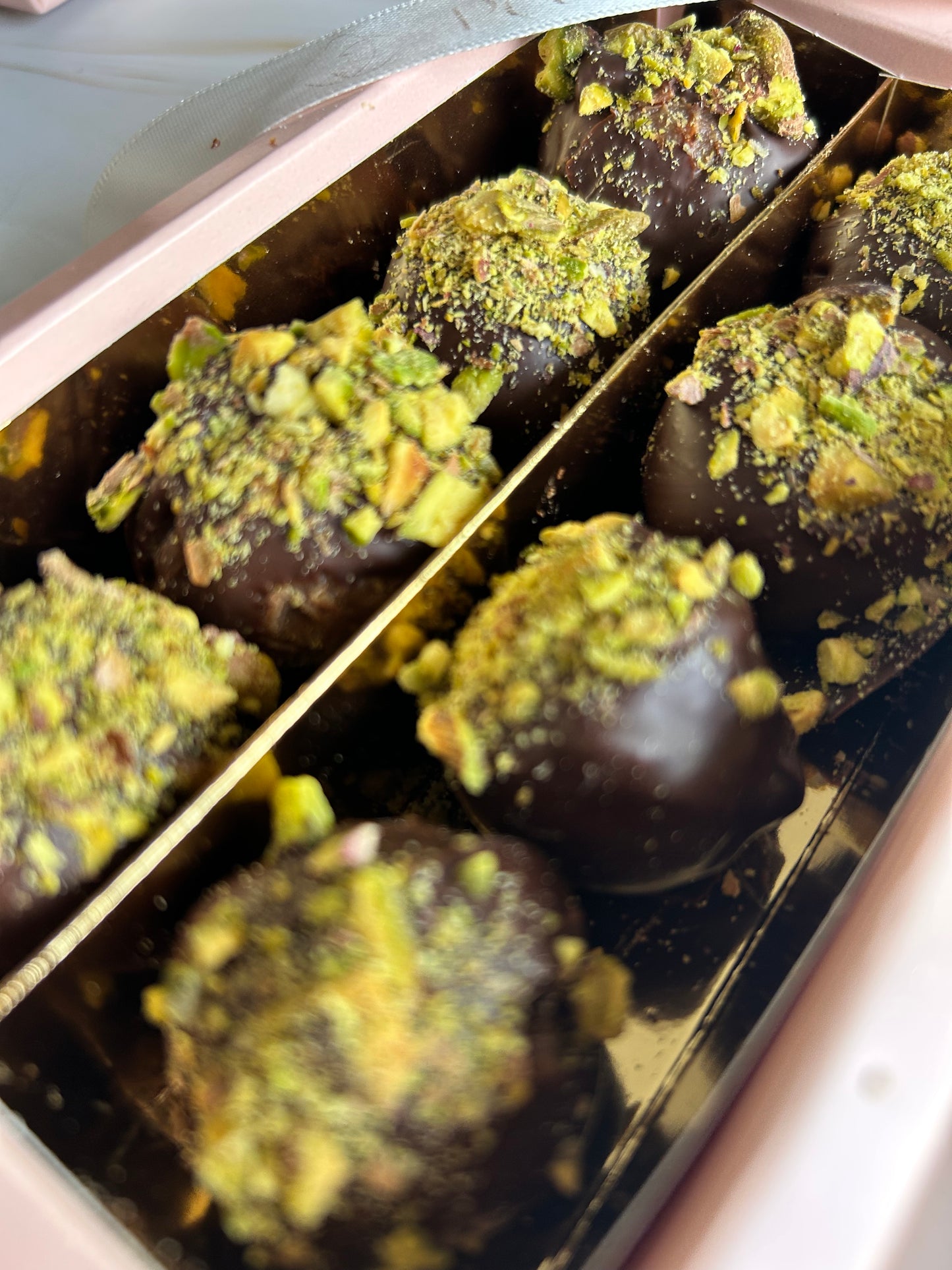 Pistachio Chocolate Truffles — Box of 8